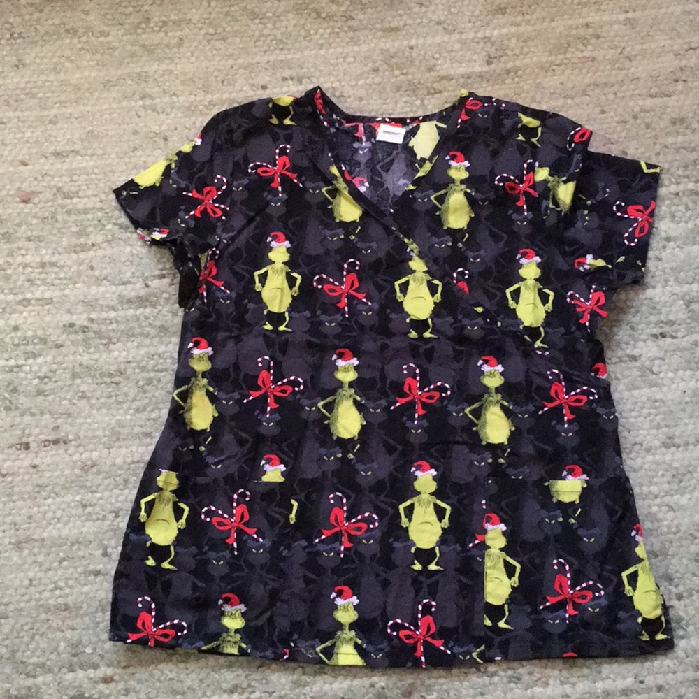 Women’s L scrub top Dr Seuss- grinch